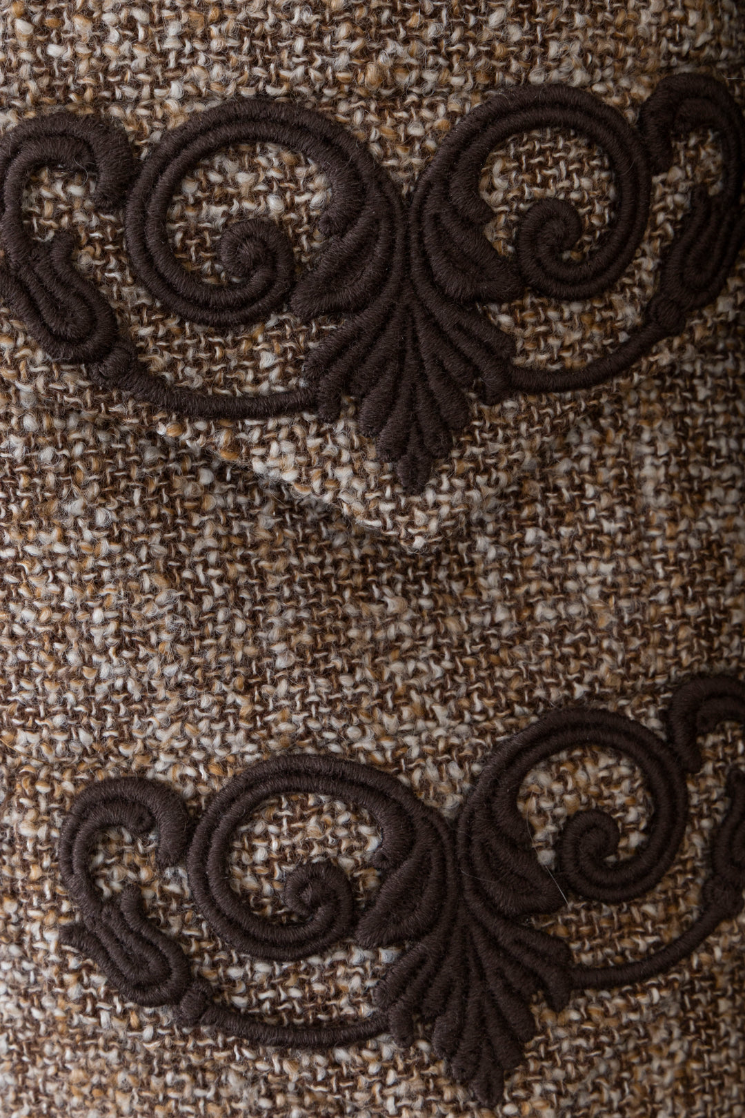 VALENTINO Blazer Miss V en tweed de laine beige