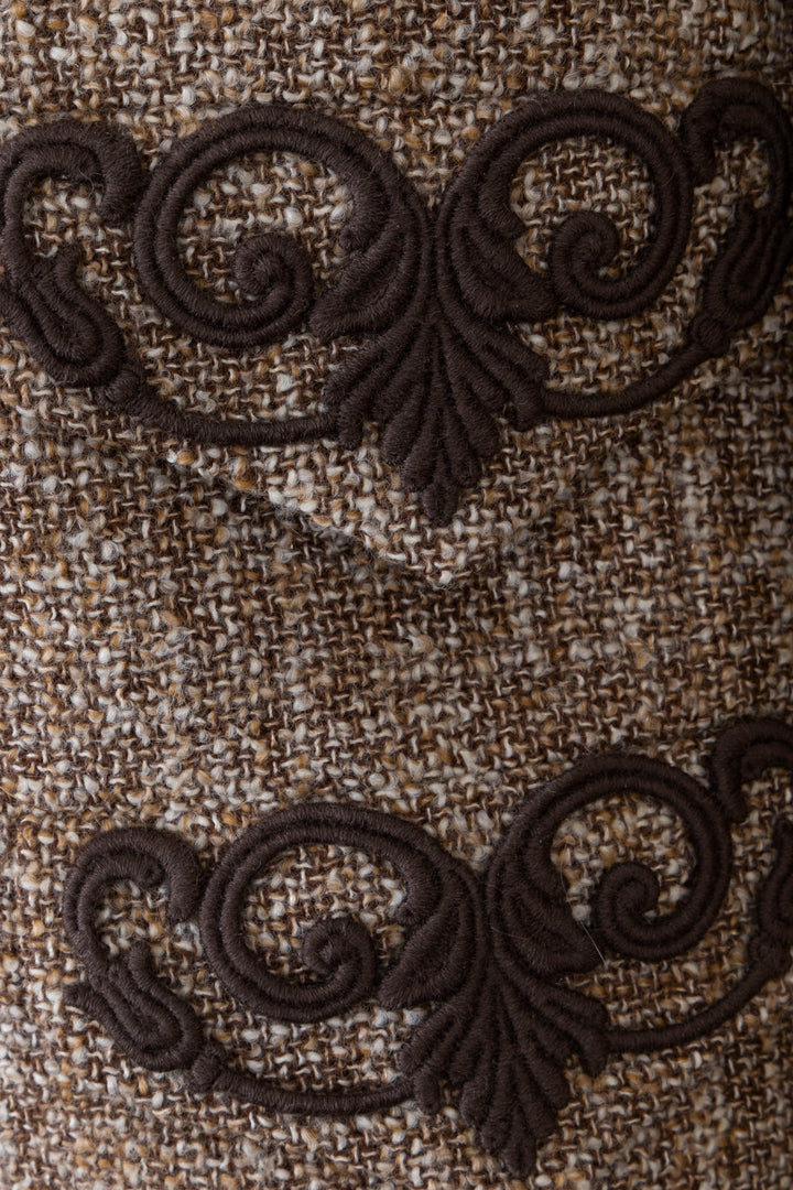 VALENTINO Blazer Miss V en tweed de laine beige