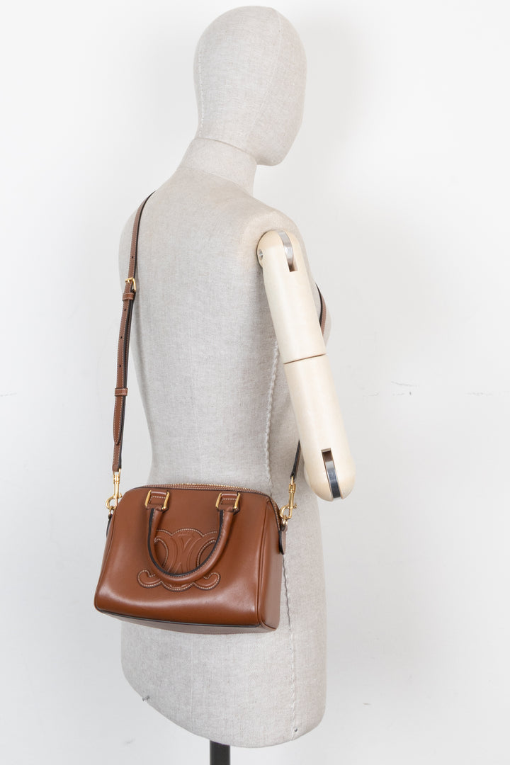 CELINE Triomphe Boston Bag Small Brown