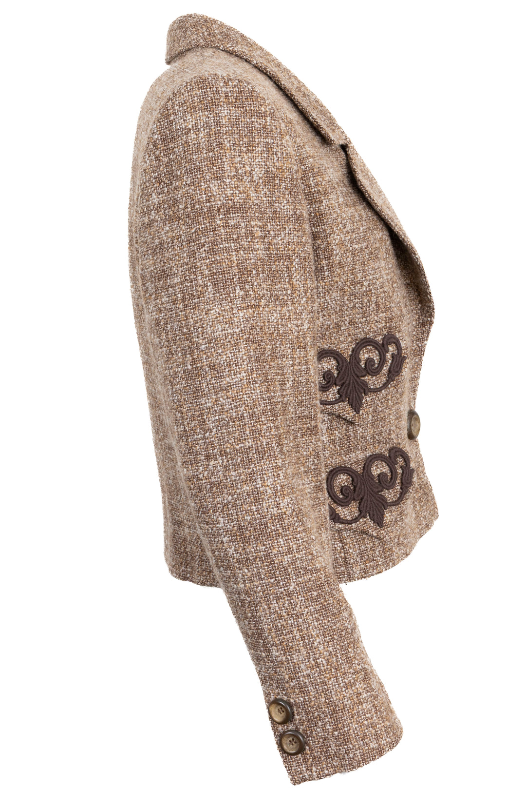 VALENTINO Blazer Miss V en tweed de laine beige