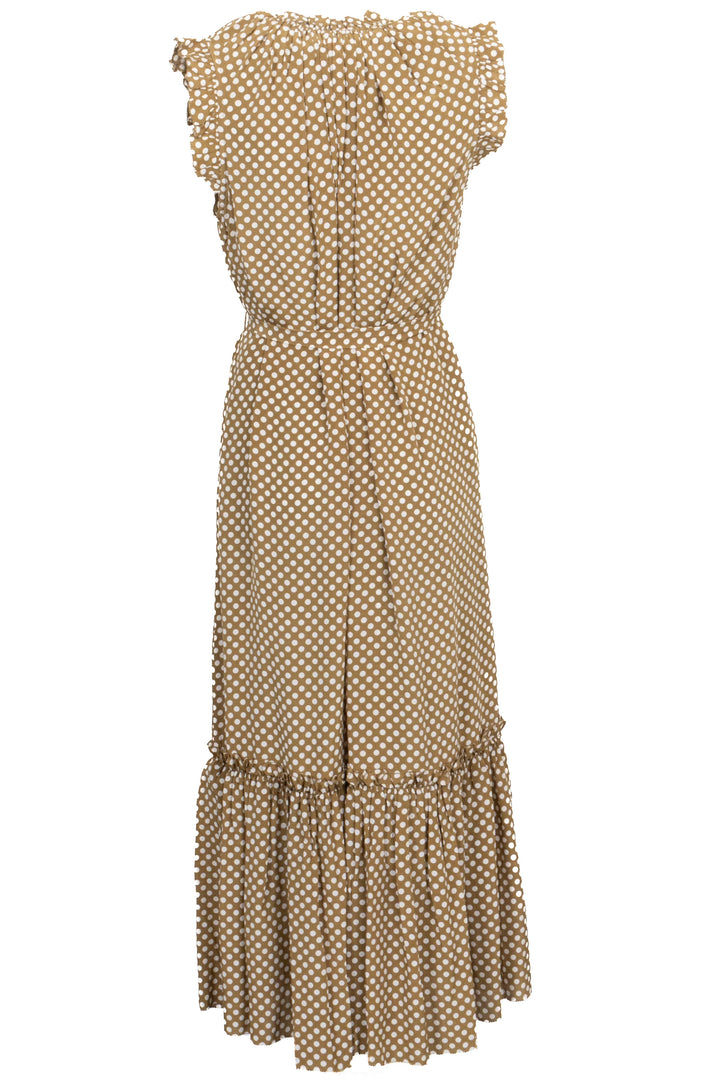 ZIMMERMANN Midi Dress Belted Kaki White Dots