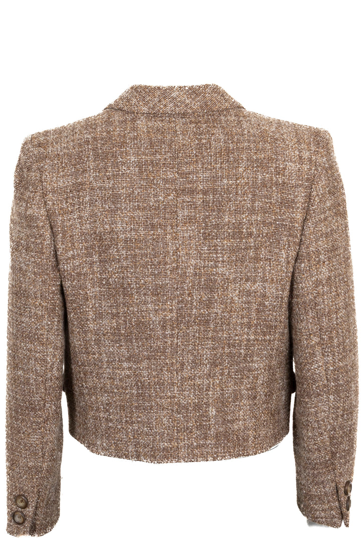 VALENTINO Blazer Miss V en tweed de laine beige