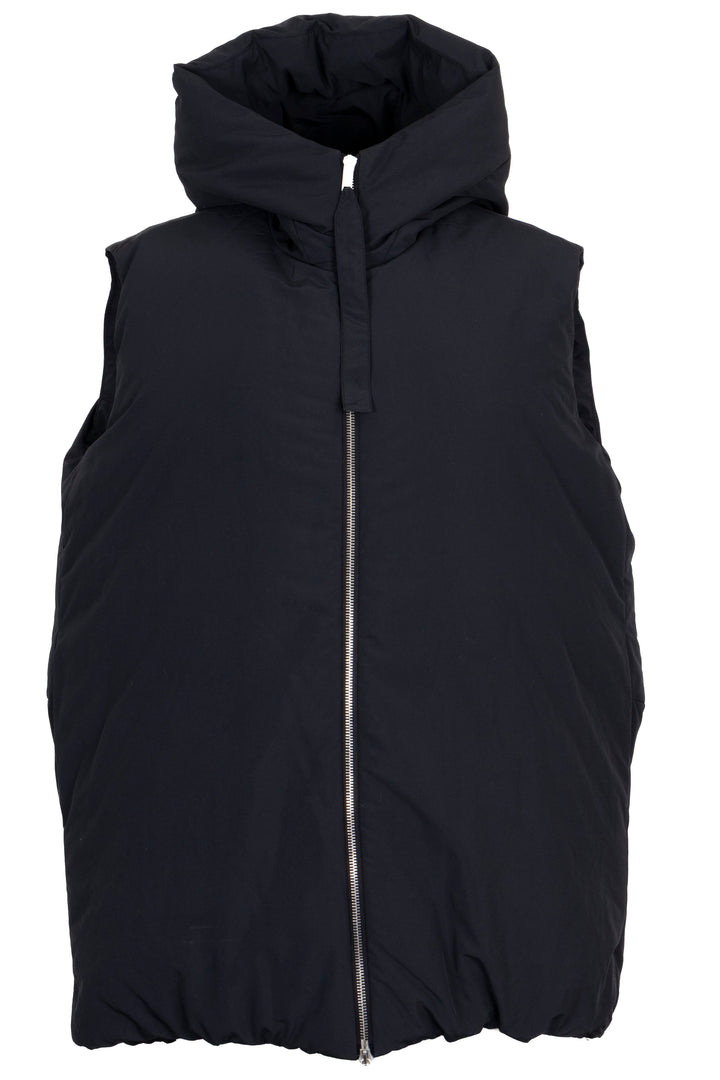 JIL SANDER Puffer Zip Gilet Black