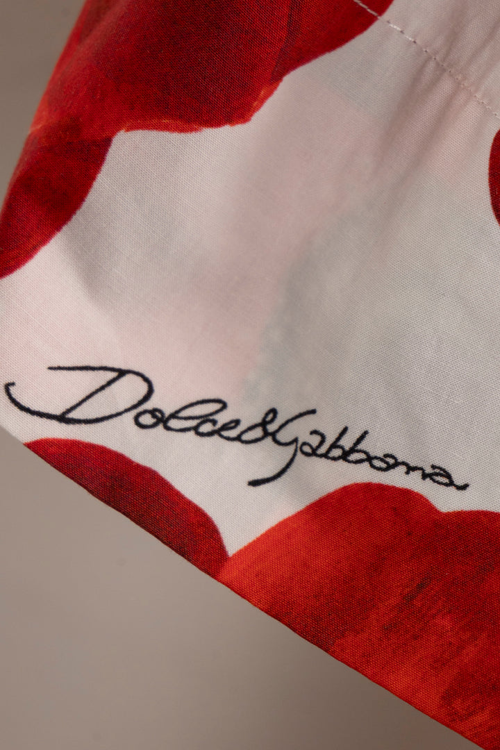 DOLCE&GABBANA Papavero Maxi Dress Cotton Red