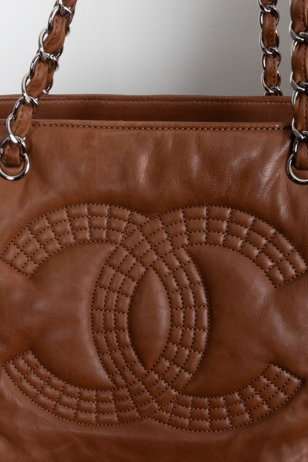 CHANEL Paris Bombay Coco Cabas Cuir Marron