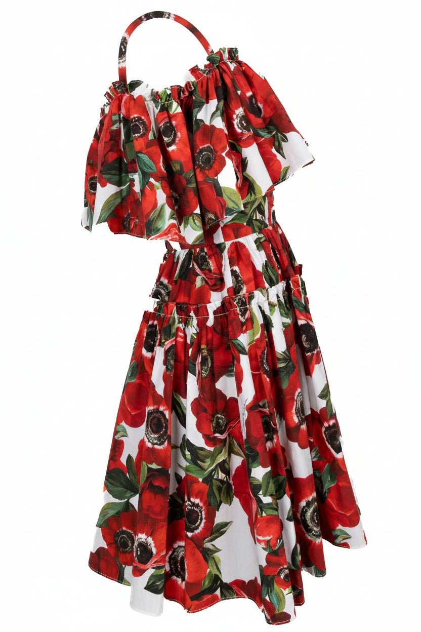 DOLCE&GABBANA Papavero Dress Cotton Red