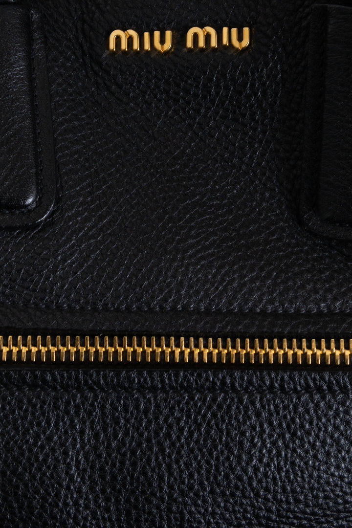 Sac cabas à clous MIU MIU en cuir noir