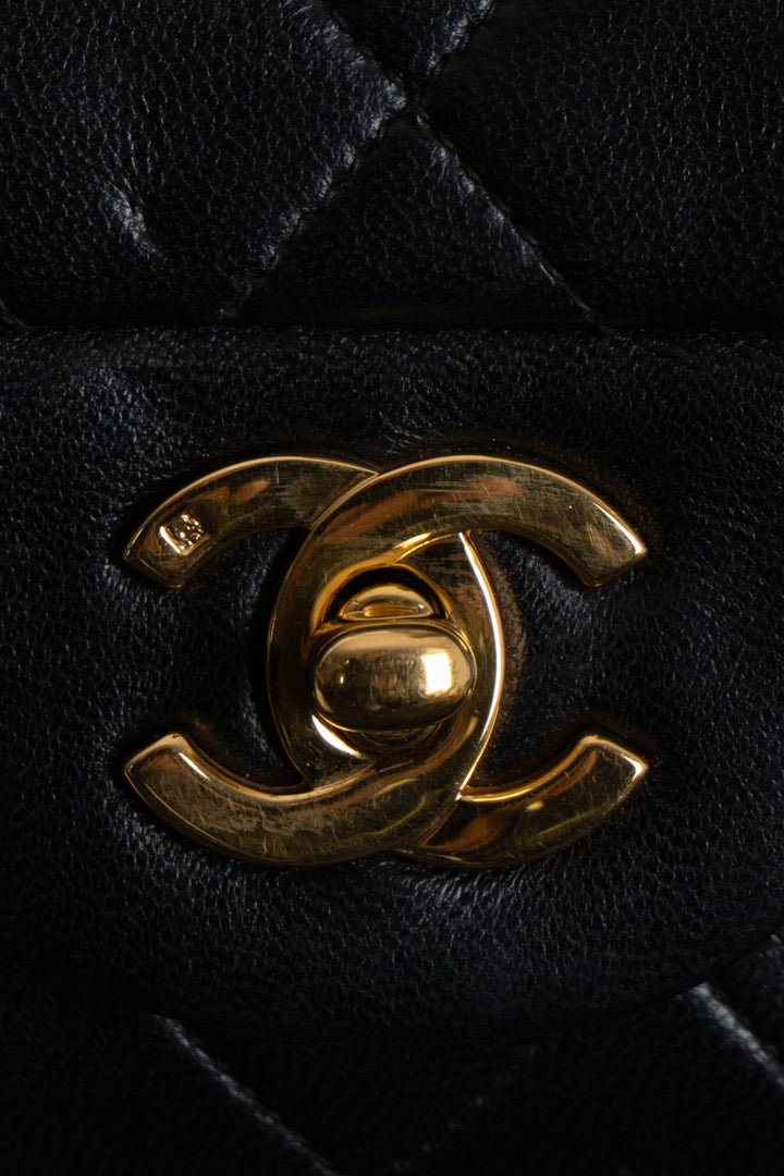 CHANEL Vintage Small Double Flap Bag Black