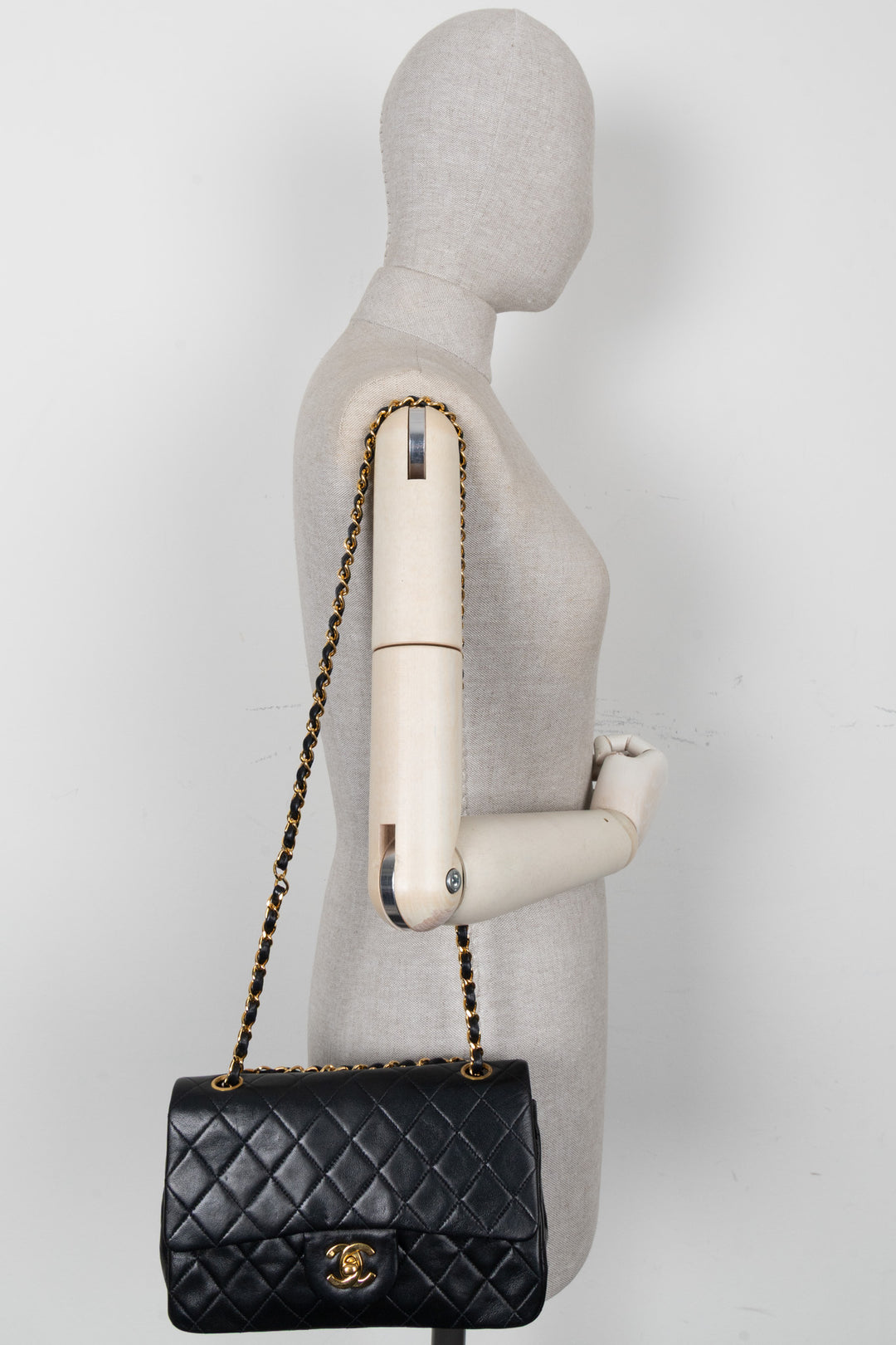 CHANEL Vintage Small Double Flap Bag Black