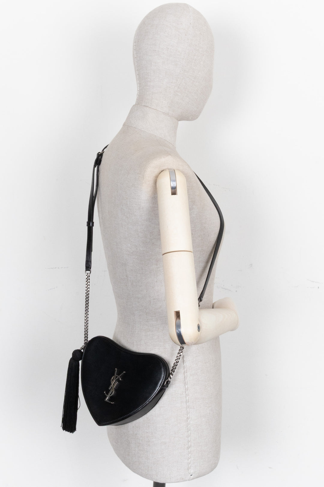 SAINT LAURENT Sac bandoulière Boîte Love Heart Noir