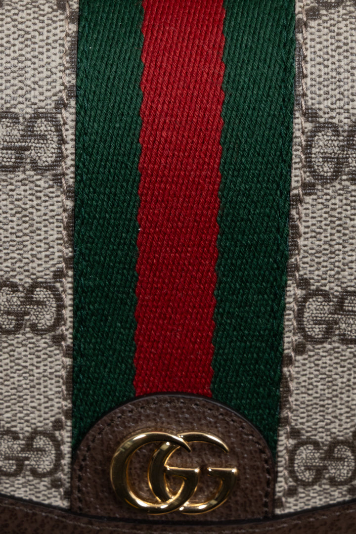 Sac bandoulière demi-lune Ophidia Gucci en toile suprême