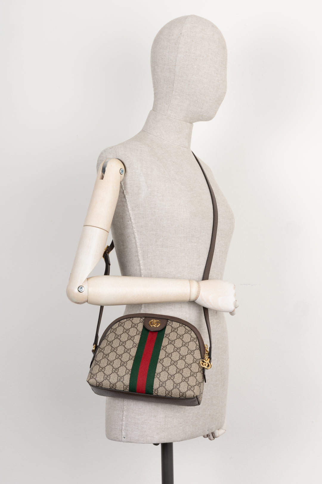 GUCCI Ophidia Dome Shoulder Bag GG Coated Canvas