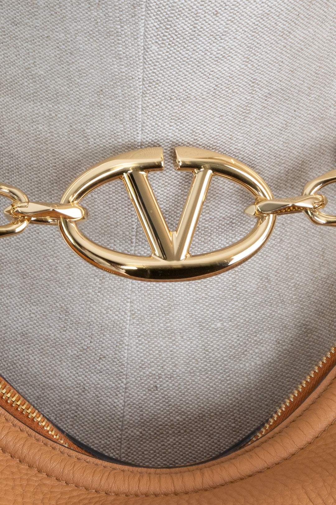 Sac hobo demi-lune VALENTINO Vlogo, petit modèle, marron