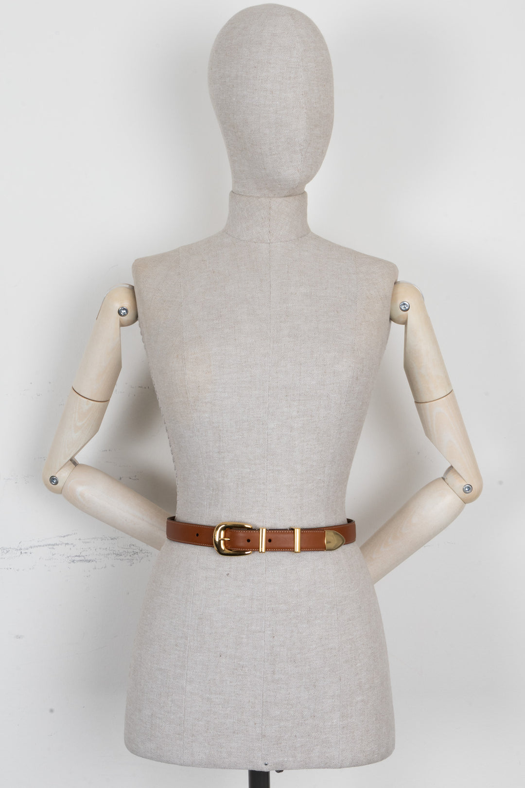 CELINE Western 18mm Belt Leather Brown