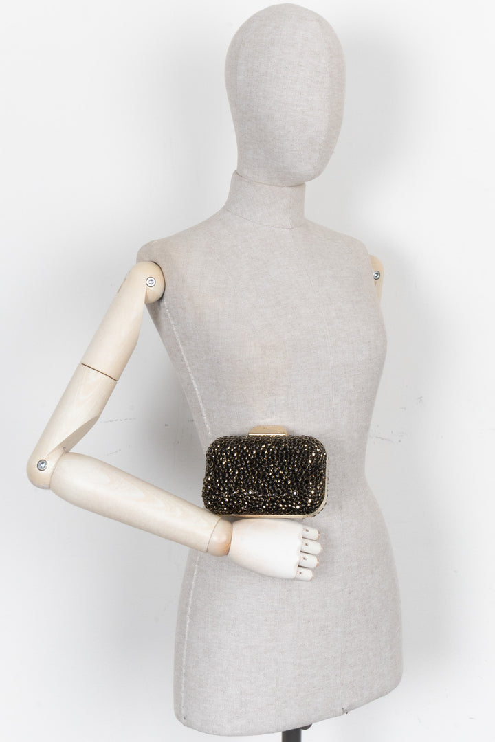 JIMMY CHOO Pochette Halo Cloud en cristal Swarovski noir