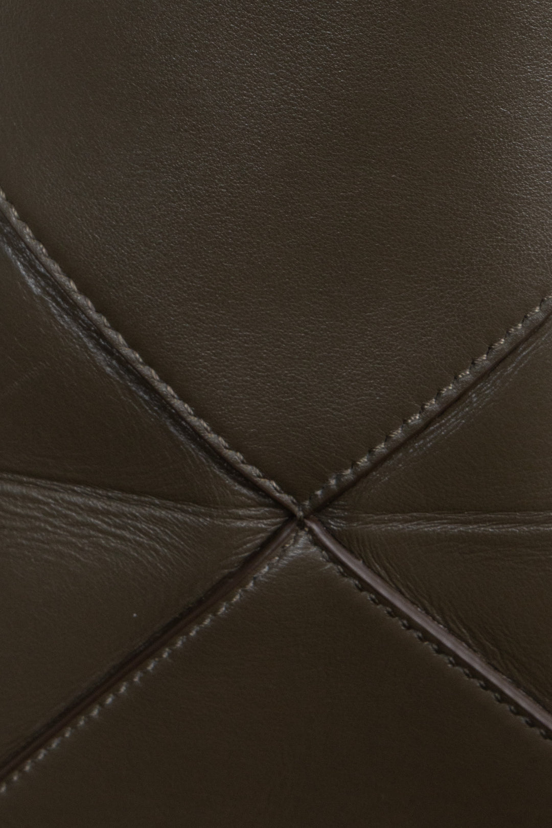 LOEWE Puzzle Fold Bucket Bag in Khaki Leather