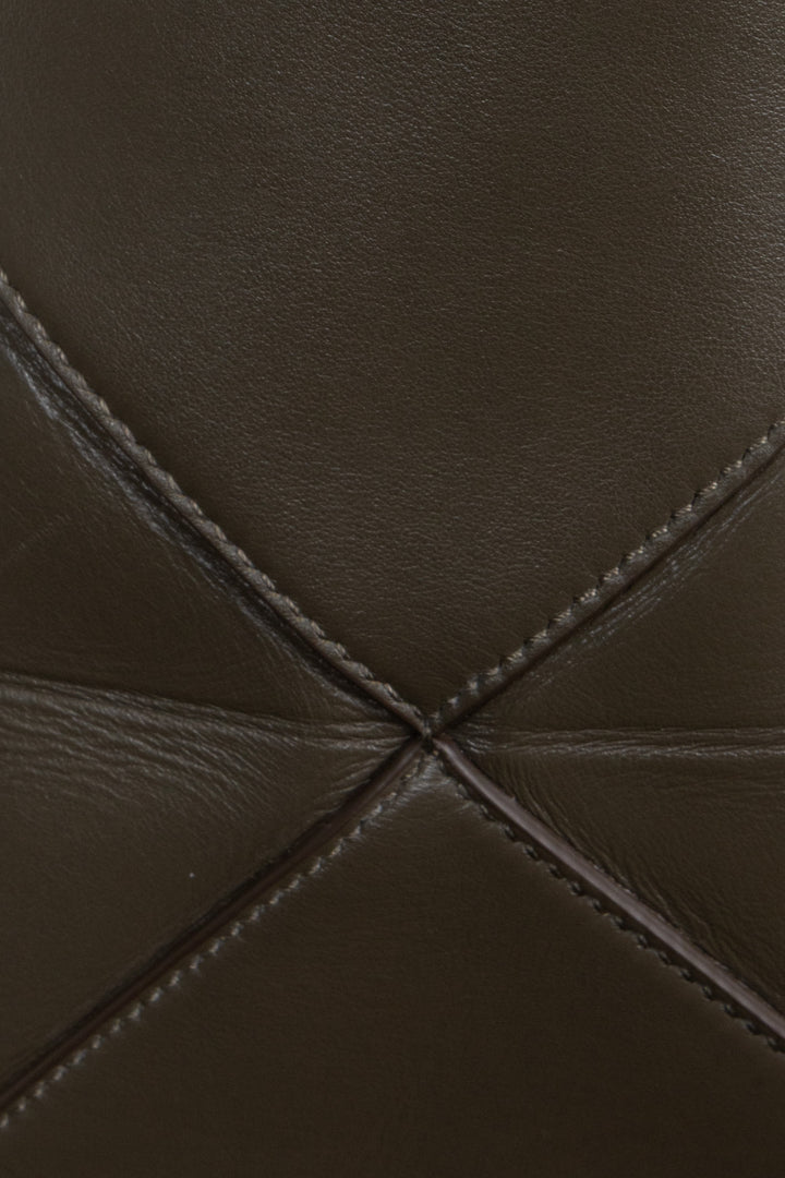 LOEWE Puzzle Fold Bucket Bag in Khaki Leather