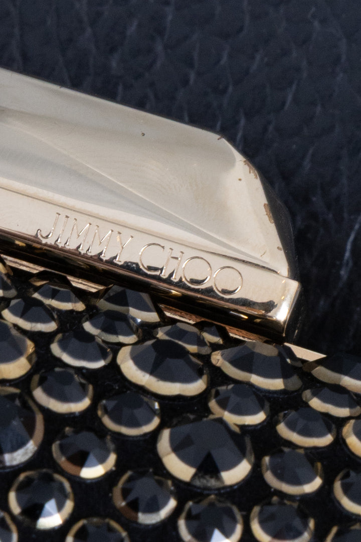JIMMY CHOO Pochette Halo Cloud en cristal Swarovski noir