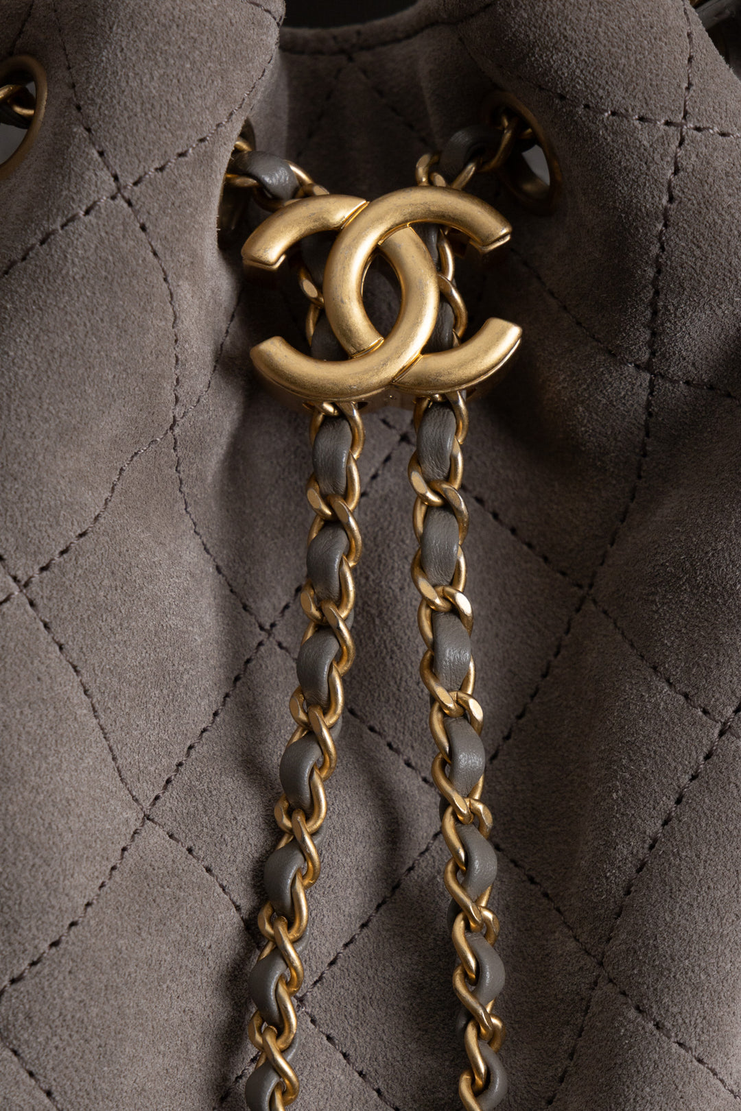 CHANEL 25 Small Suede Grey