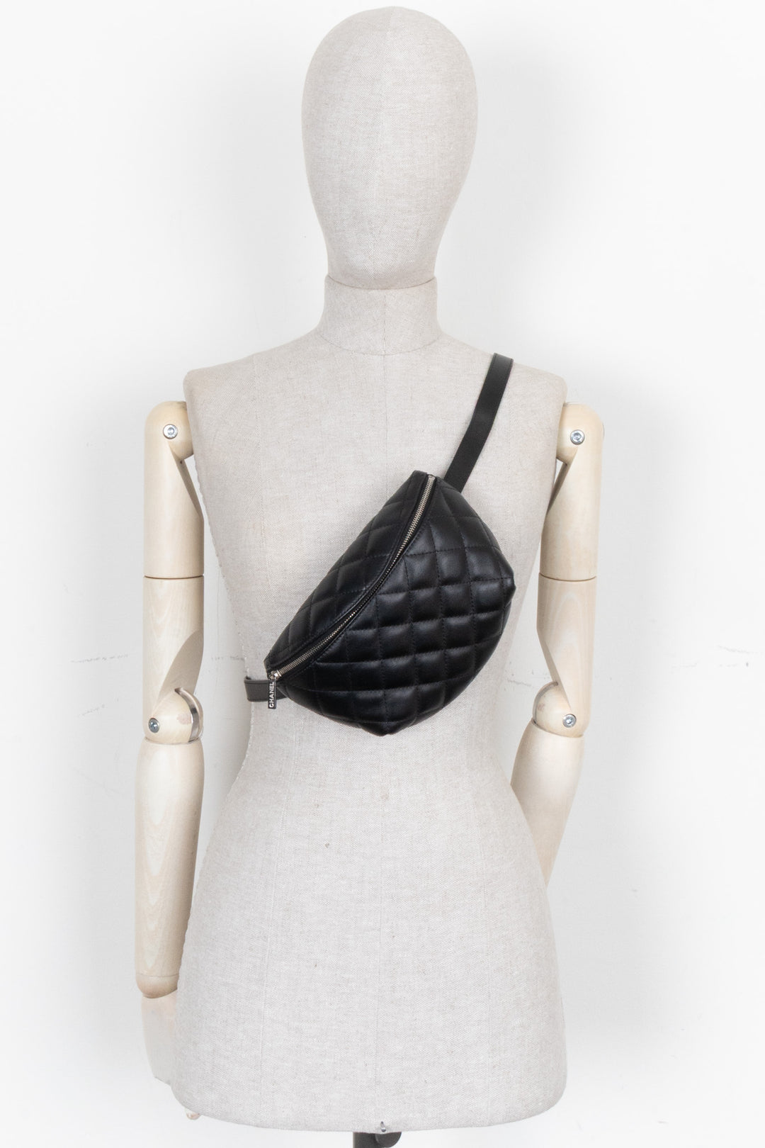 CHANEL Quilted Uniform Belt Bag Black