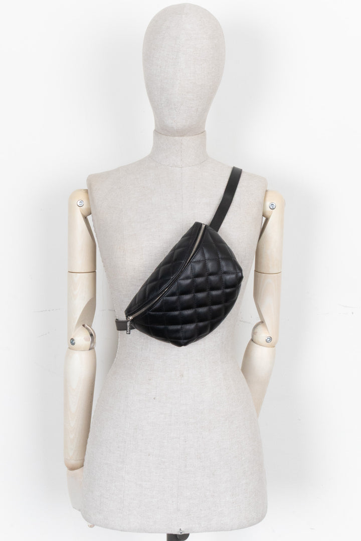 CHANEL Quilted Uniform Belt Bag Black