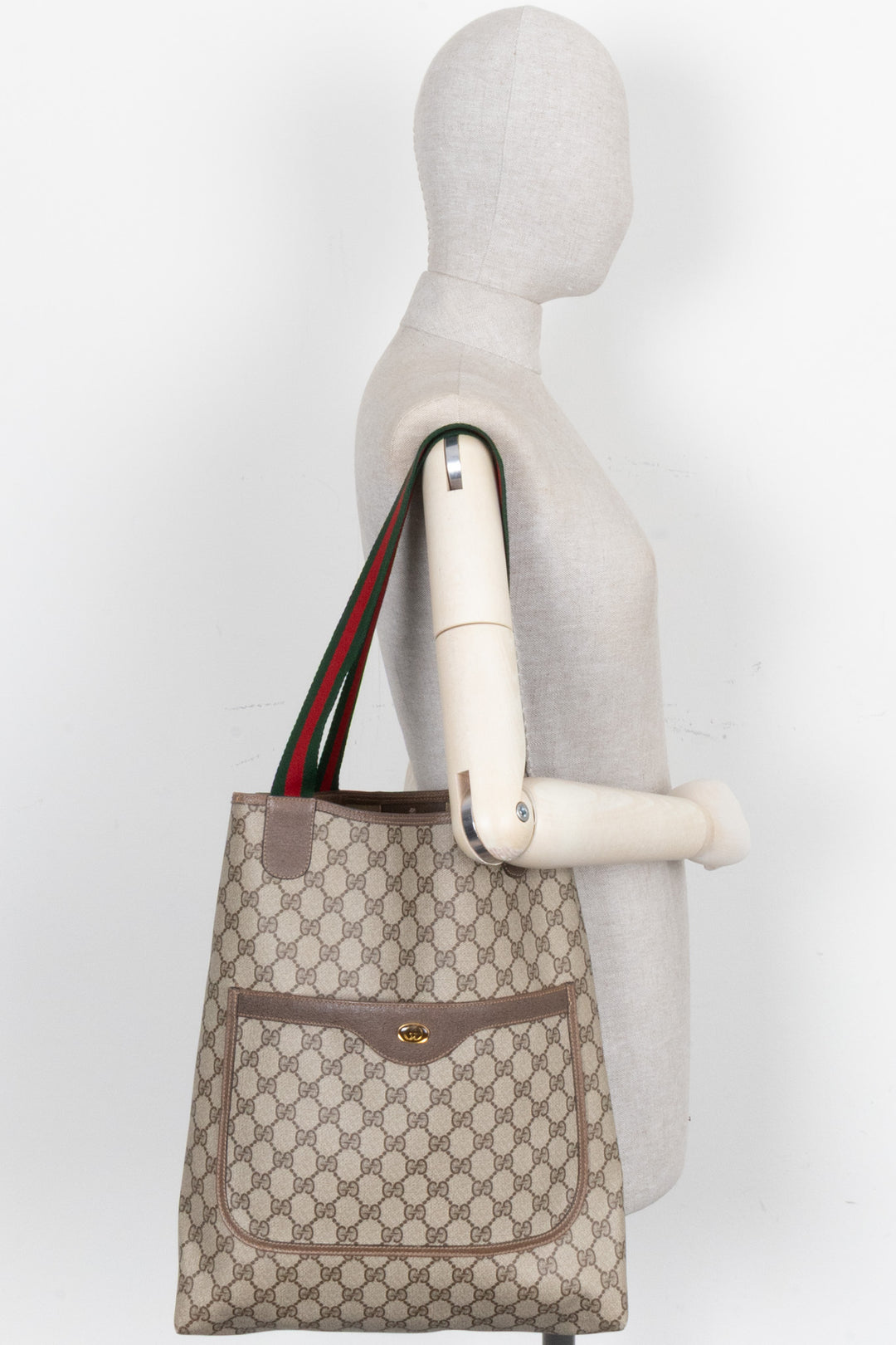 GUCCI Sherry Line Tote Coated GG Supreme