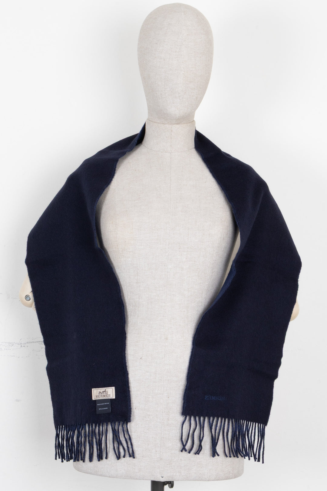 HERMÈS Cashmere Scarf Blue