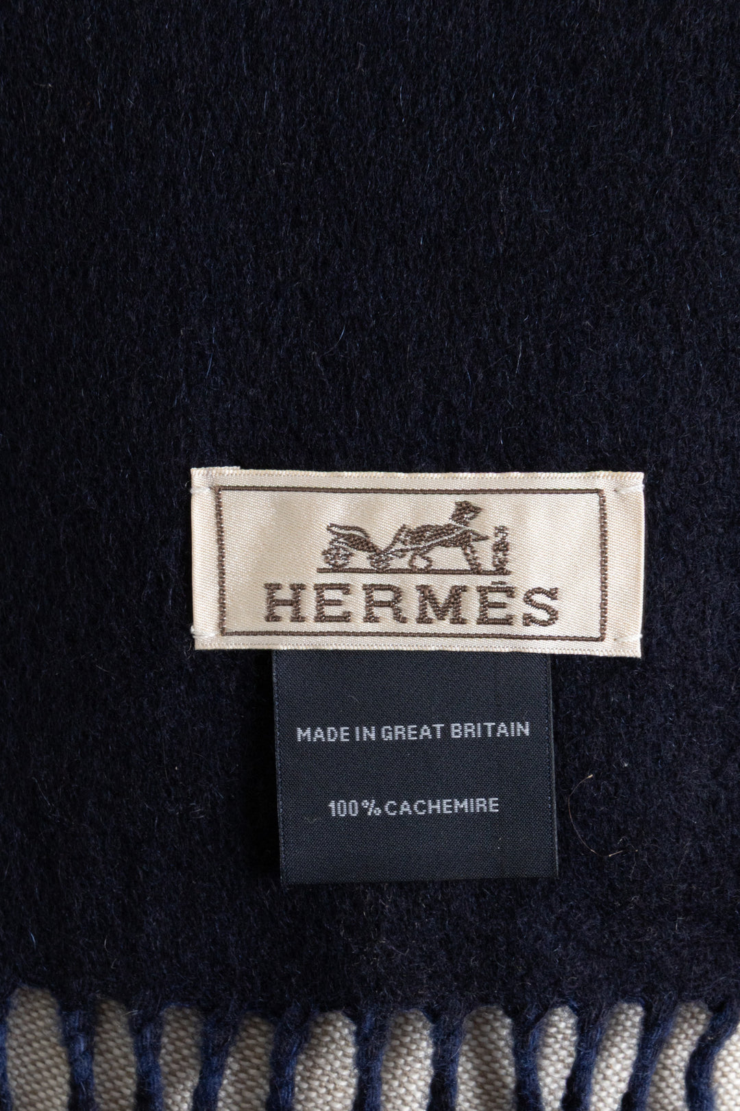HERMÈS Cashmere Scarf Blue
