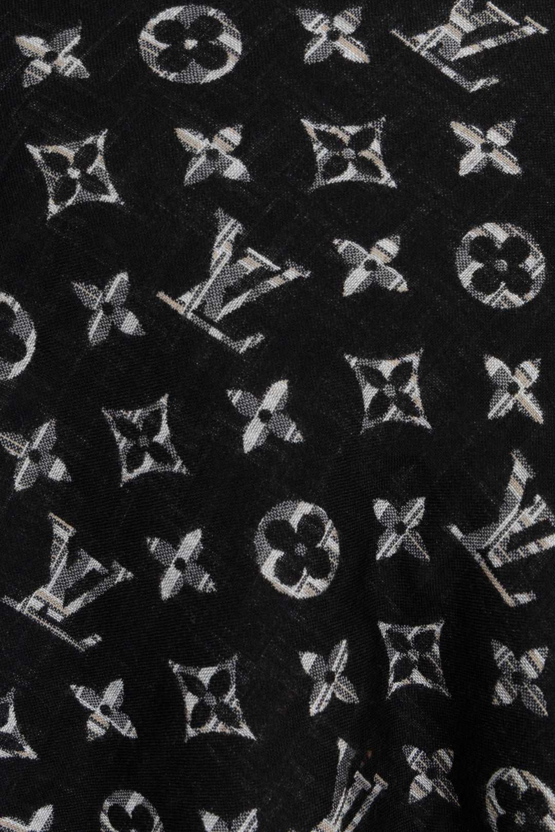 LOUIS VUITTON Monogram Silk Scarf Black