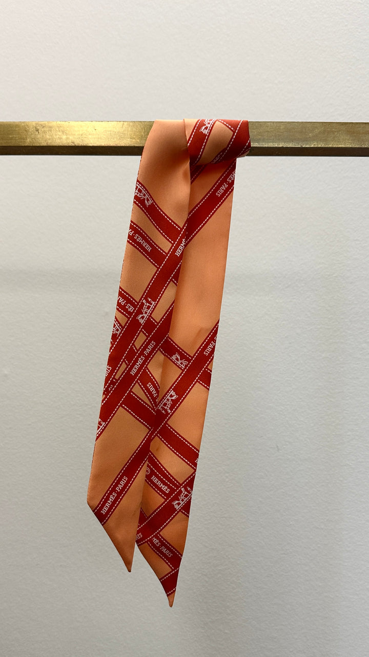 HERMÈS Bolduc Twilly Silk Salmon
