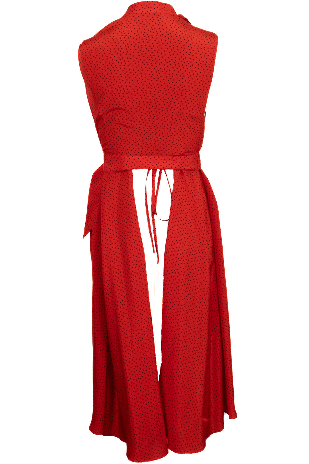 BALENCIAGA Belted Polka Dot Blouse Silk Red