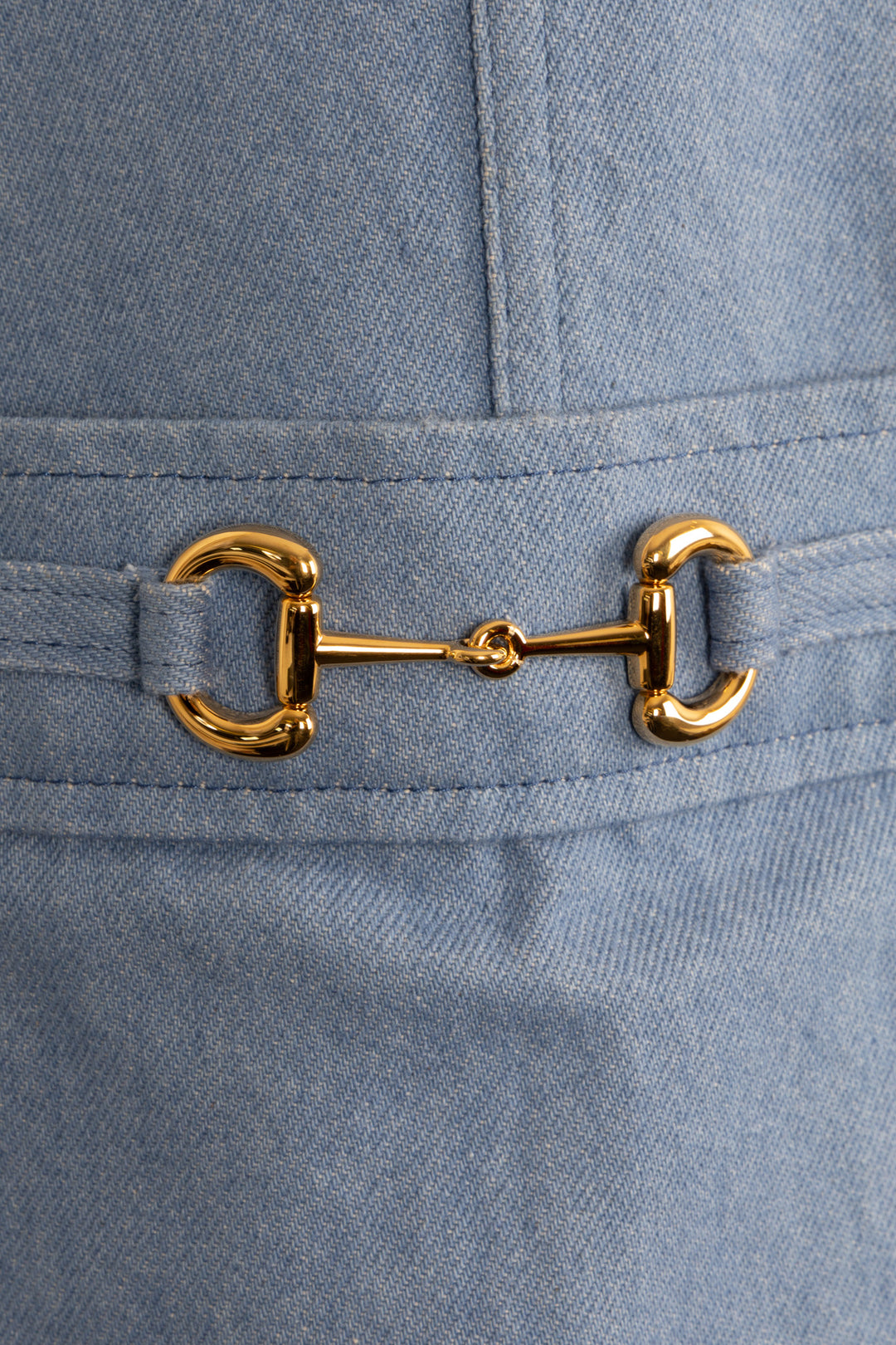 GUCCI Horsebit Mini Dress Denim Blue