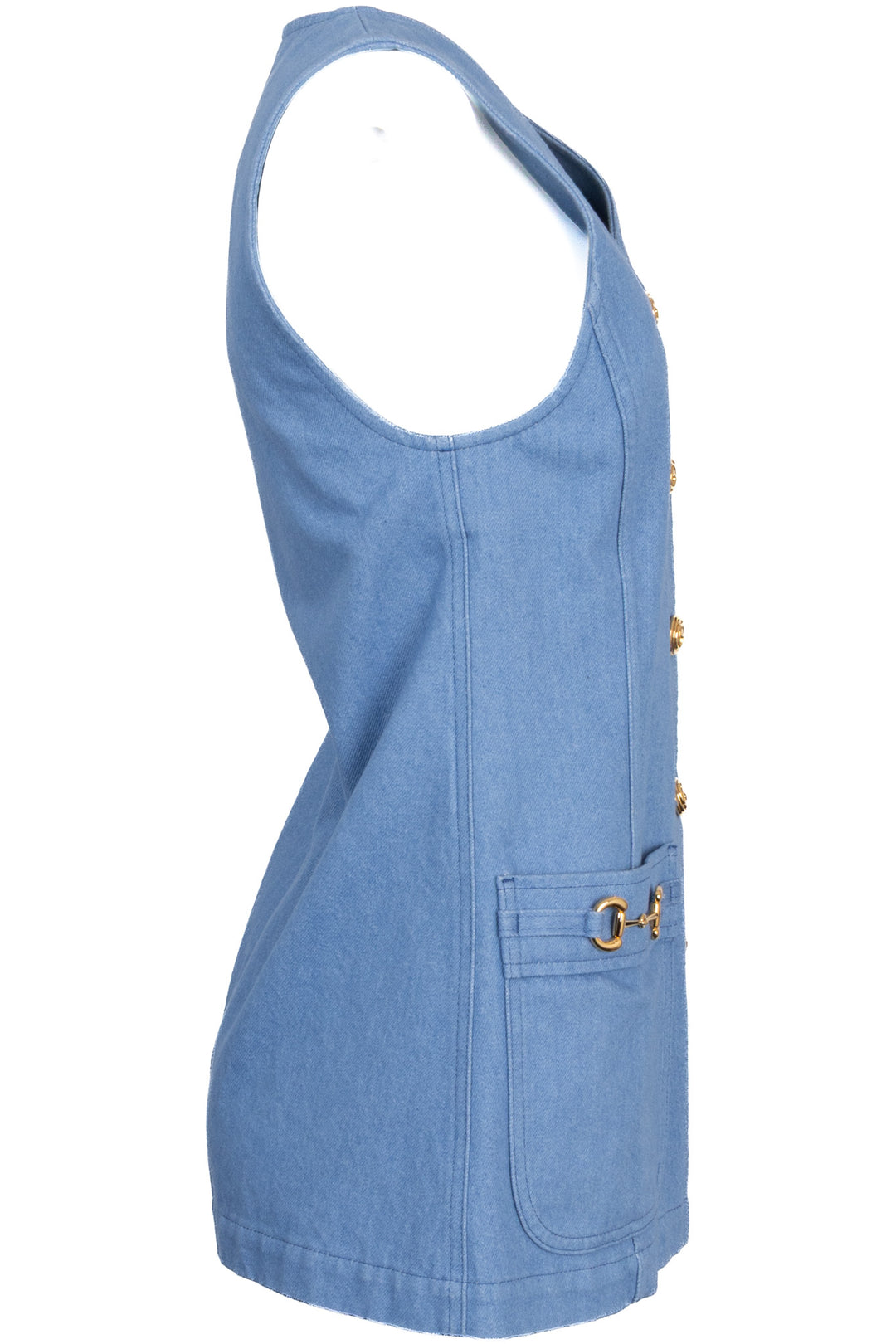 GUCCI Horsebit Mini Dress Denim Blue