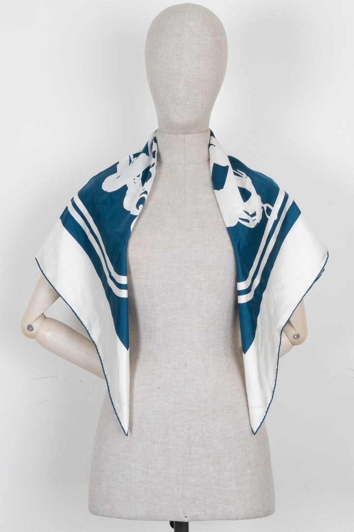 HERMÈS Brides De Gala Double Face Carré 90 Silk Blue