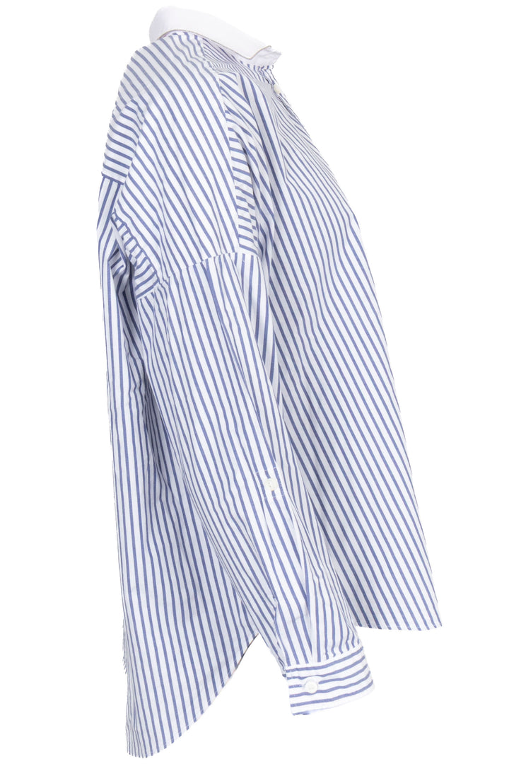 BRUNELLO CUCINELLI Striped Shirt Cotton Blue White