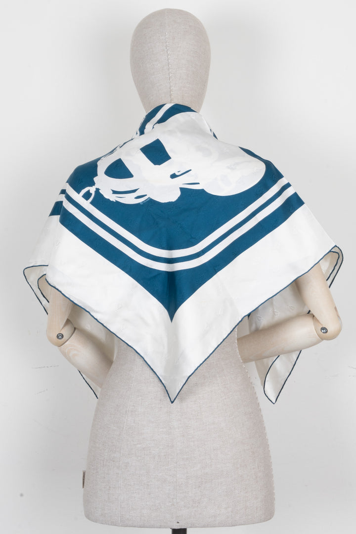HERMÈS Brides De Gala Double Face Carré 90 Silk Blue