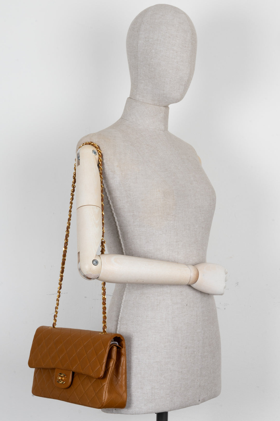 CHANEL Vintage Medium Classic Double Flap Toffee
