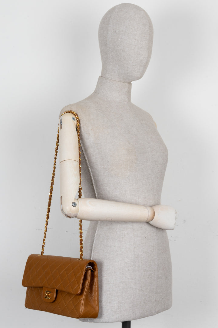 CHANEL Vintage Medium Classic Double Flap Toffee