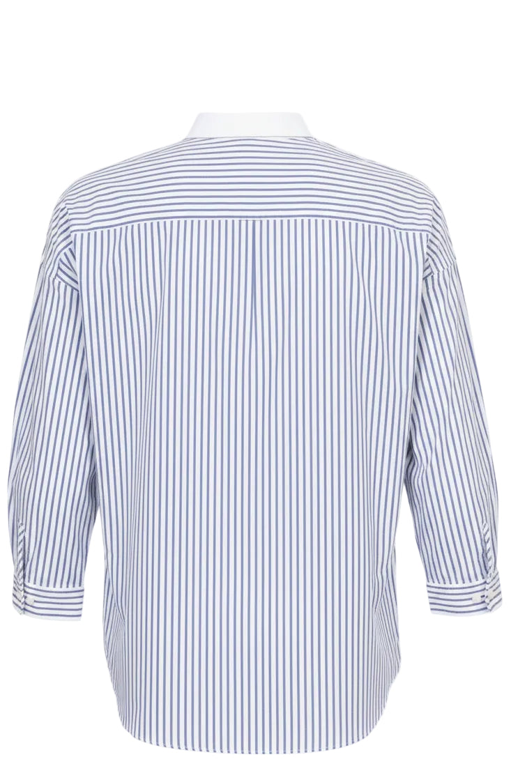BRUNELLO CUCINELLI Striped Shirt Cotton Blue White