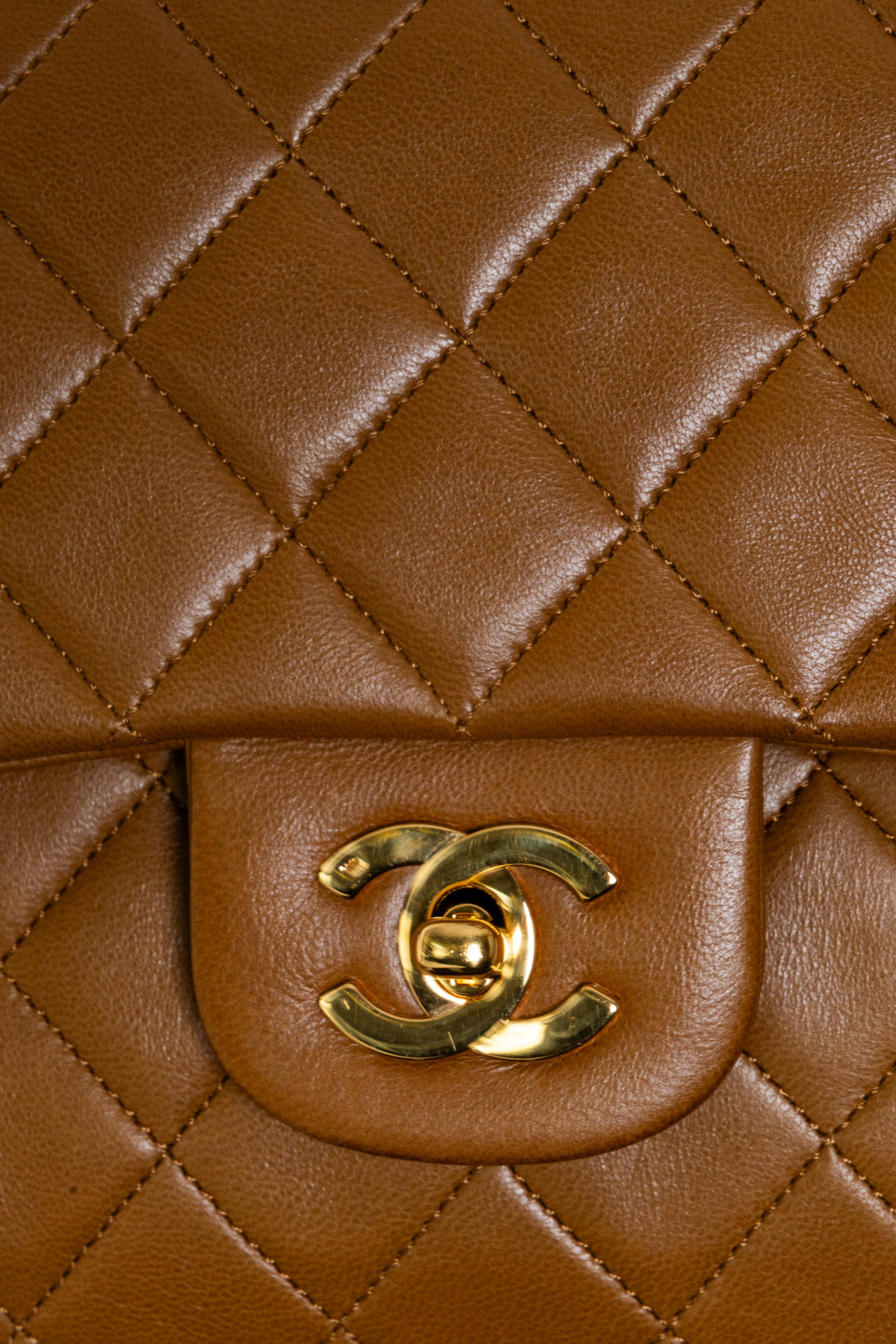 CHANEL Vintage Medium Classic Double Flap Toffee