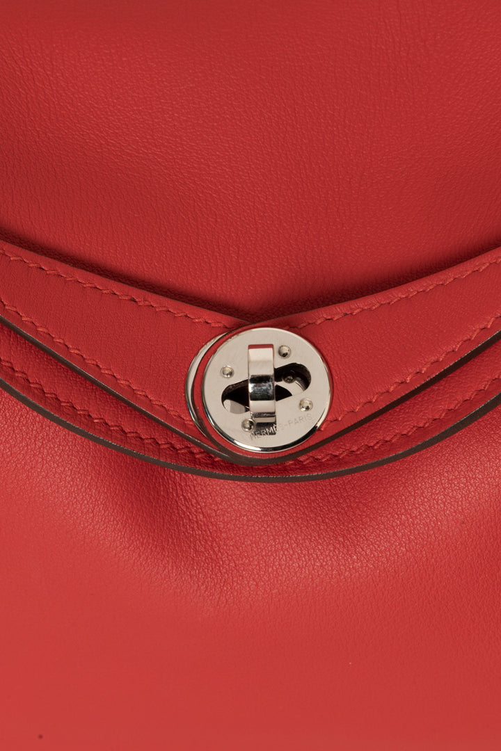 HERMÈS Mini Lindy Swift Leather Rouge Coeur