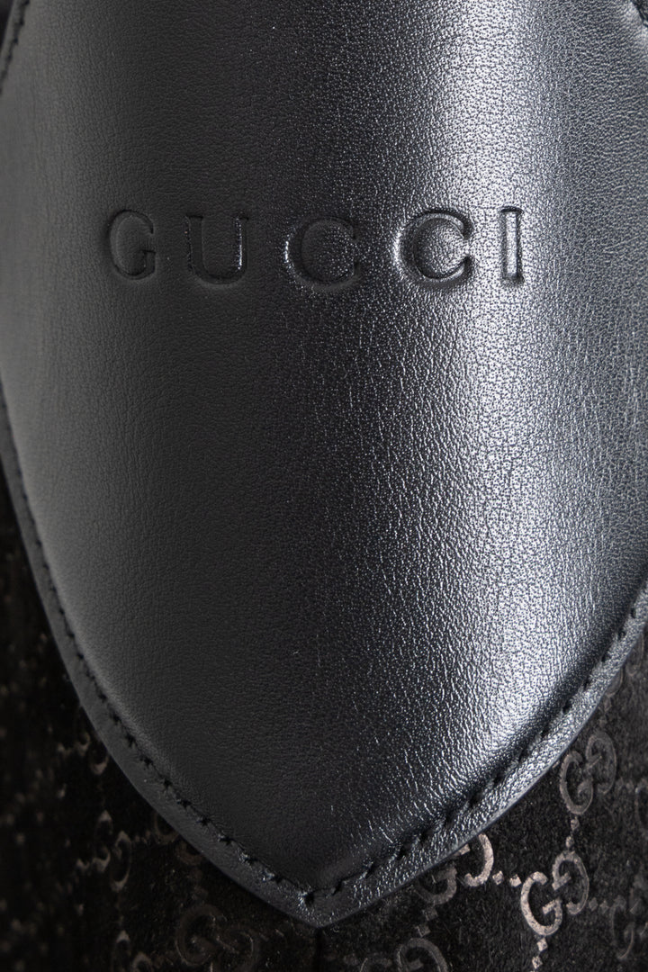 GUCCI B Shoulder Bag Suede Black