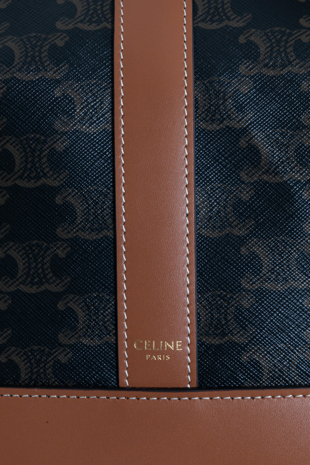 Sac seau CELINE Triomphe en toile marron