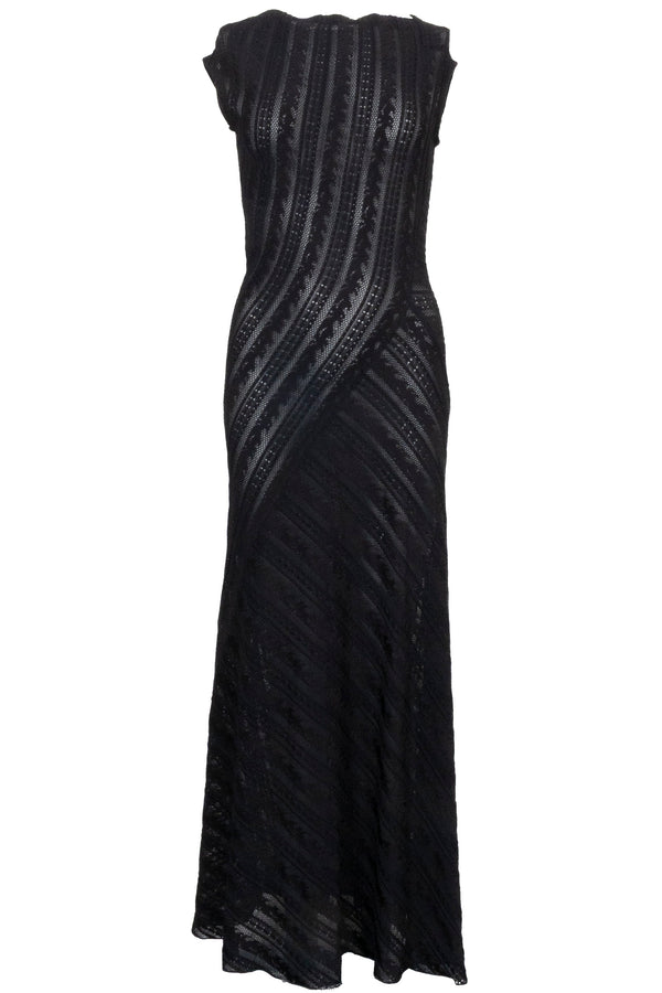 ALAÏA Robe en maille transparente noire
