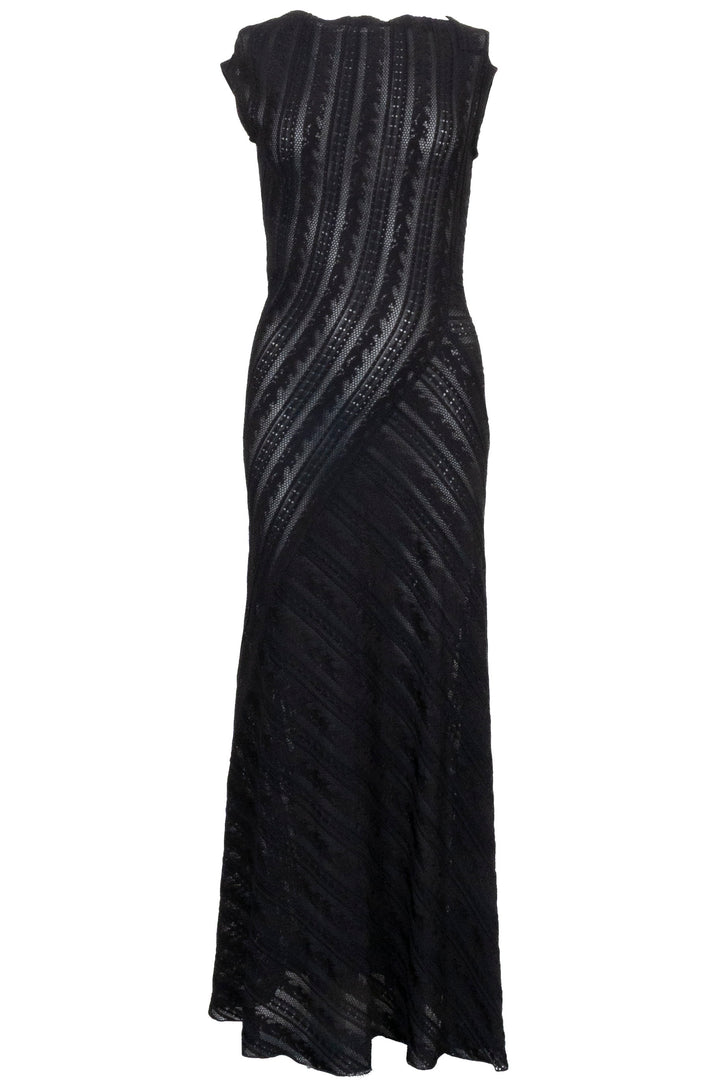 ALAÏA Sheer Knit Dress Black