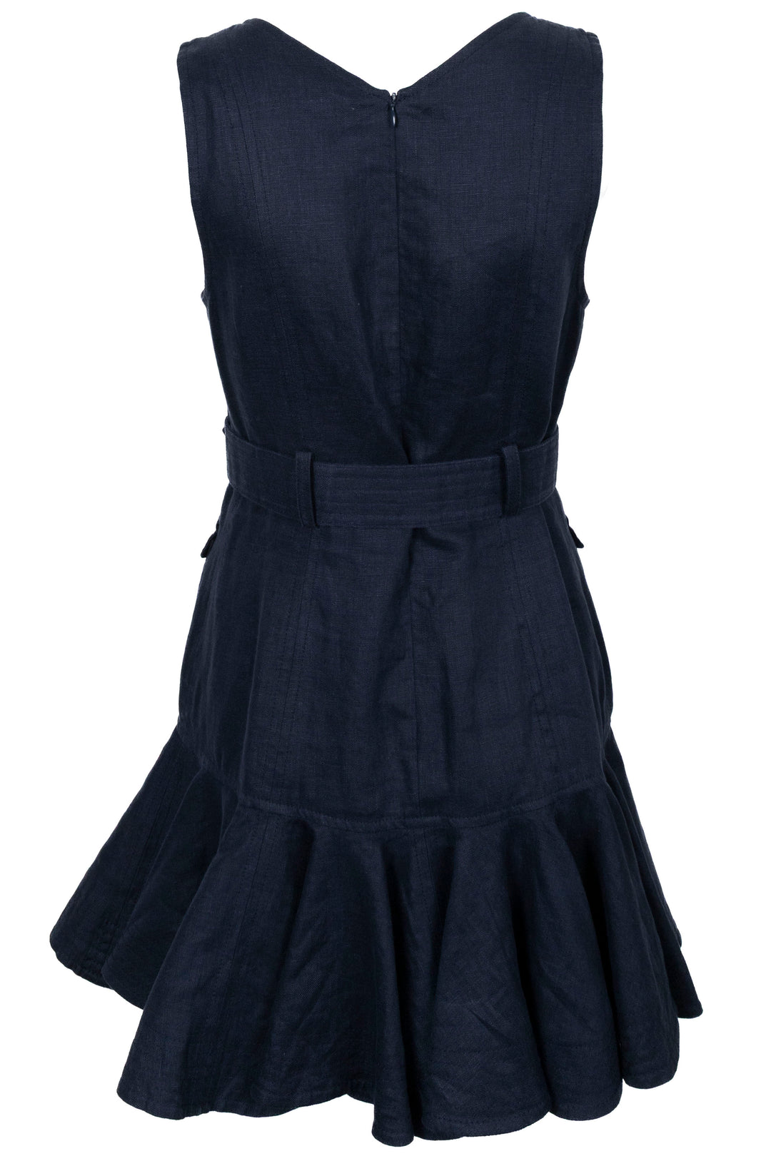 Robe ceinturée ZIMMERMANN en lin bleu marine