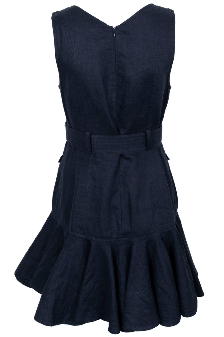 Robe ceinturée ZIMMERMANN en lin bleu marine