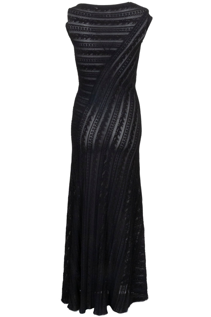 ALAÏA Sheer Knit Dress Black