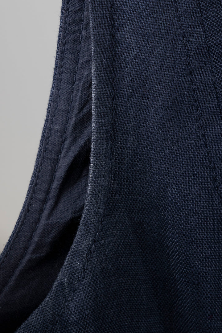 Robe ceinturée ZIMMERMANN en lin bleu marine