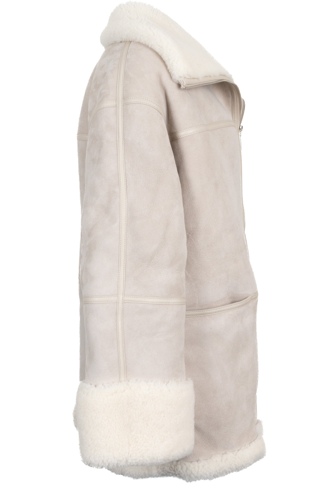 Manteau en peau lainée TOTÊME Gris clair